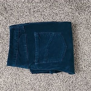 Eddie Bauer velvet jeans.  Size 2.  Teal.